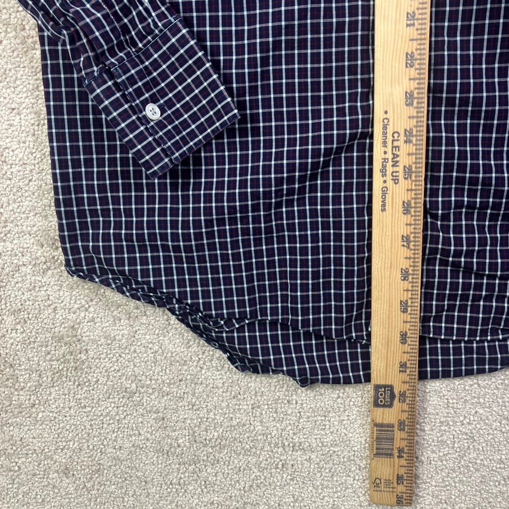 Billy Reid Navy Blue Plaid Check Button Down Shirt Standard Cut Men's Medium - Picture 5 of 7